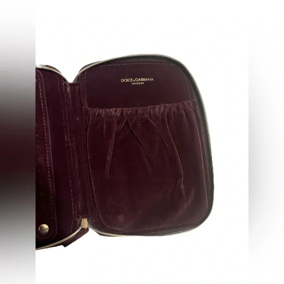DOLCE & GABBANA INTENSE FEMALE JEWELRY TRAVEL CASE POUCH BURGUNDY VELVET - Picture 6 of 10